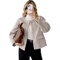 Amazon.com: chouyatou Women's Casual Stand Collar Single Breasted